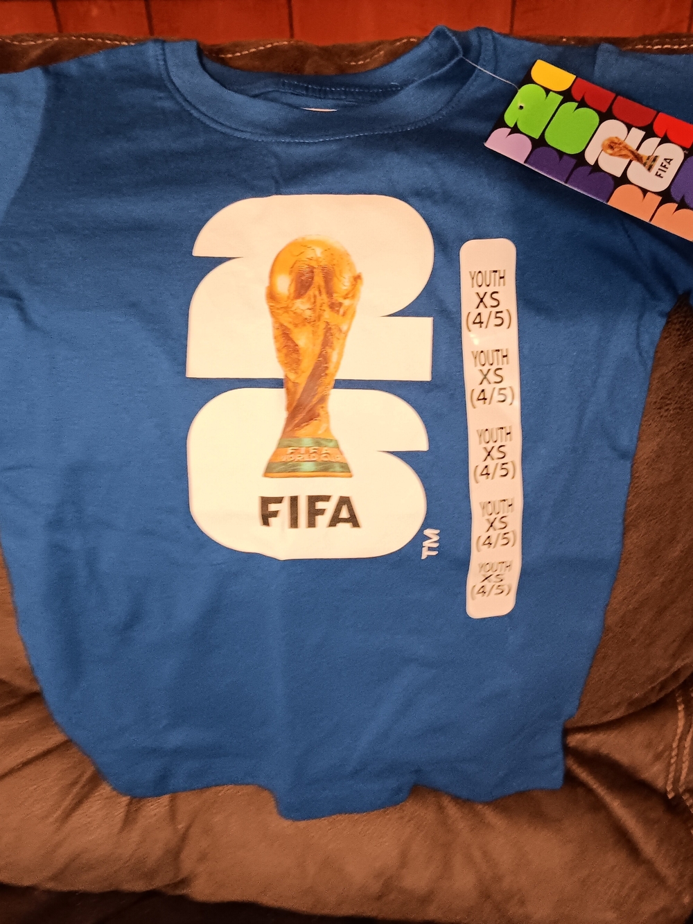 FIFA Youth Blue World Cup Trophy Short Sleeve Tee